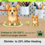 WISYOK 30 pièces film rétractable, feuilles de plastique rétractables pour l'artisanat, la fabrication de bijoux, les projets de classe, les cadeaux personnalisés, la décoration intérieure, 8,2x5,8 pouces