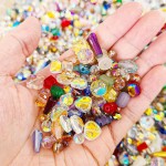 Perles de verre assorties d'une demi-livre pour la fabrication de bijoux, perles de cristal colorées de 2 à 16 mm pour bracelets, travaux manuels, bricolage, fournitures de fabrication de bijoux en vrac