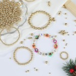 1100 pièces de perles rondes lisses-3/4/6/8mm, entretoise dorée, Kits de perles amples pour la fabrication de bracelets et de bijoux 1100 pièces de perles rondes lisses-3/4/6/8mm, entretoise dorée, Kits de perles amples pour la fabrication de bracelets et de bijoux