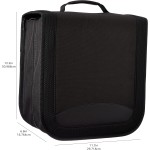Amazon Basics Classeur de rangement portable pour CD/DVD en polyester avec poignée, capacité 400, noir