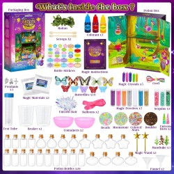 CARTELL Kit de potions magiques féeriques pour enfants, 26 bouteilles de potions magiques mixtes améliorées, kit d'artisanat de potions mystères, décorations de Noël, cadeaux d'anniversaire pour filles et garçons âgés de 6, 7, 8, 9, 10 ans et plus CARTELL Kit de potions magiques féeriques pour enfants, 26 bouteilles de potions magiques mixtes améliorées, kit d'artisanat de potions mystères, décorations de Noël, cadeaux d'anniversaire pour filles et garçons âgés de 6, 7, 8, 9, 10 ans et plus