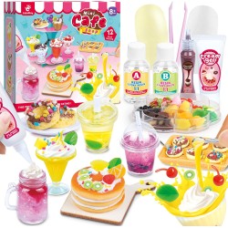 Ensemble de 12 jouets alimentaires miniatures à fabriquer soi-même, jeu en résine, non comestible, mini jeu de cuisine pour enfants de 8 à 13 ans, anniversaire pour filles de 8, 9, 10 ans, préparez votre nourriture
