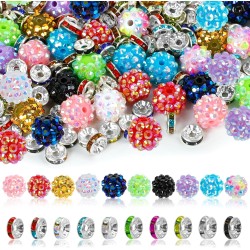 250 pièces de perles pour stylos, perles focales pour stylos à perles, perles en strass, perles d'espacement pour bracelets