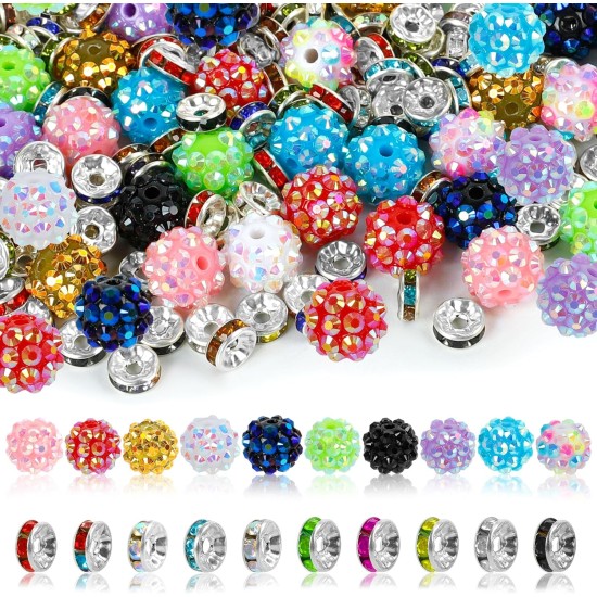 250 pièces de perles pour stylos, perles focales pour stylos à perles, perles en strass, perles d'espacement pour bracelets 250 pièces de perles pour stylos, perles focales pour stylos à perles, perles en strass, perles d'espacement pour bracelets