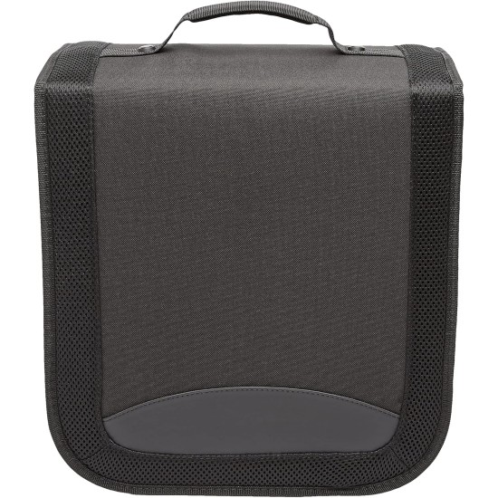 Amazon Basics Classeur de rangement portable pour CD/DVD en polyester avec poignée, capacité 400, noir