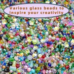 Perles de verre assorties d'une demi-livre pour la fabrication de bijoux, perles de cristal colorées de 2 à 16 mm pour bracelets, travaux manuels, bricolage, fournitures de fabrication de bijoux en vrac